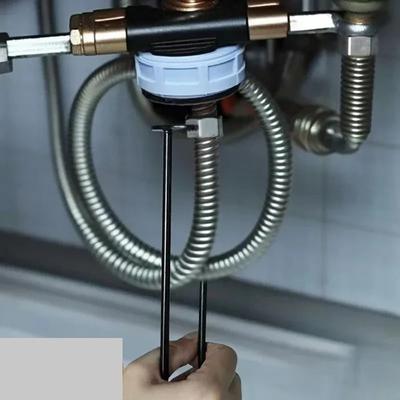 1Pcs 5-in-1 Sink Wrench Carbon Steel Multifunctional Pipe Repair Tool Flume Faucet Key Hexagon Plumbing Tool