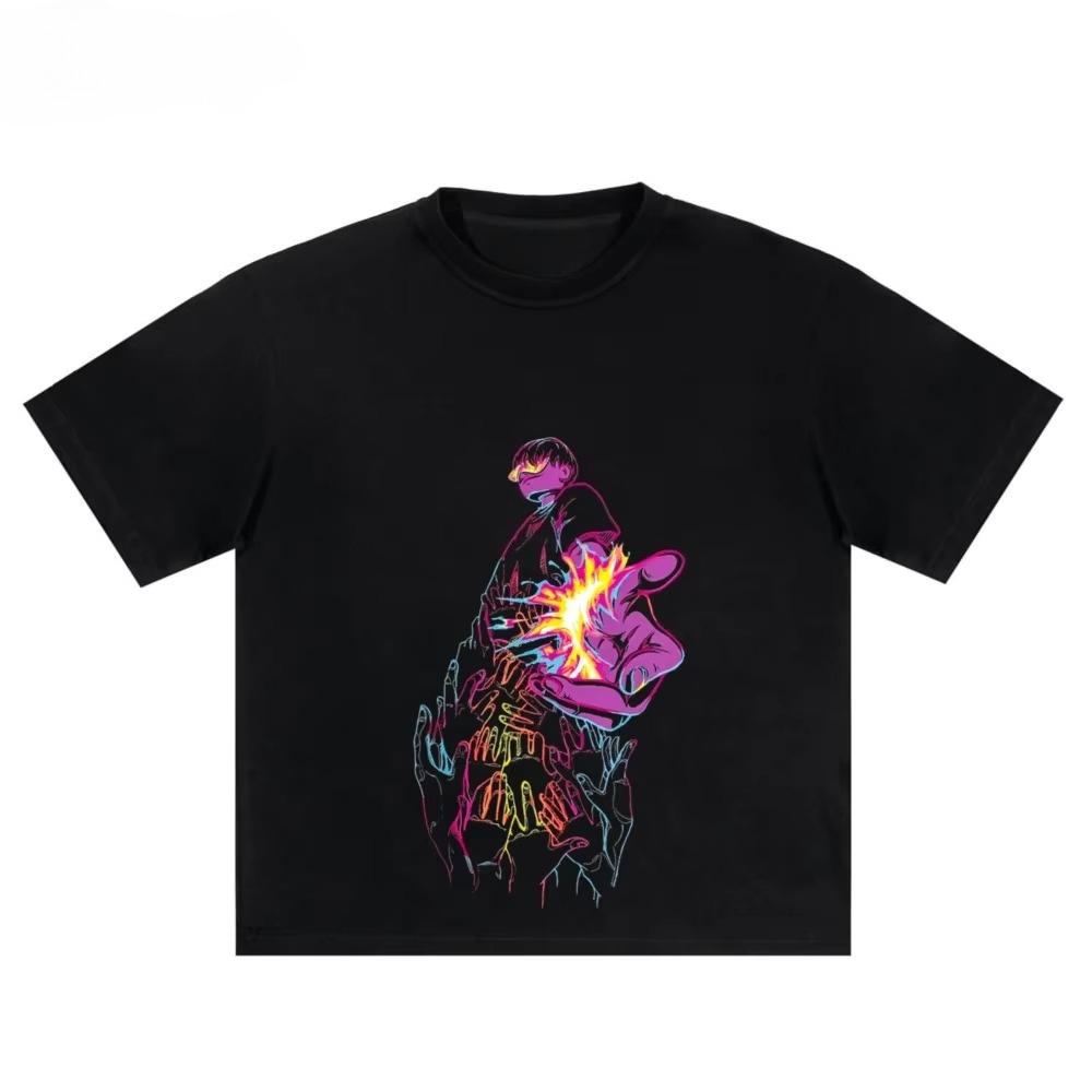 2025 Nové Základní Bavlněné Unisex Tričko Módní Potisk Měkké Prodyšné Kulatý Výstřih Módní Pánská a Dámská Trička Jeden Kus