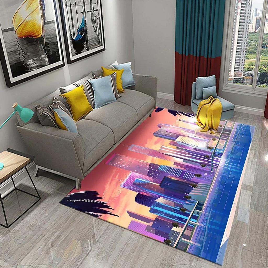 Cartoon Carpet Abstract Pattern Washable Lounge Sofa Area Rug Coffee Tables Mat  Rugs Bedroom Mats Flat Mat Living Room Door Mat