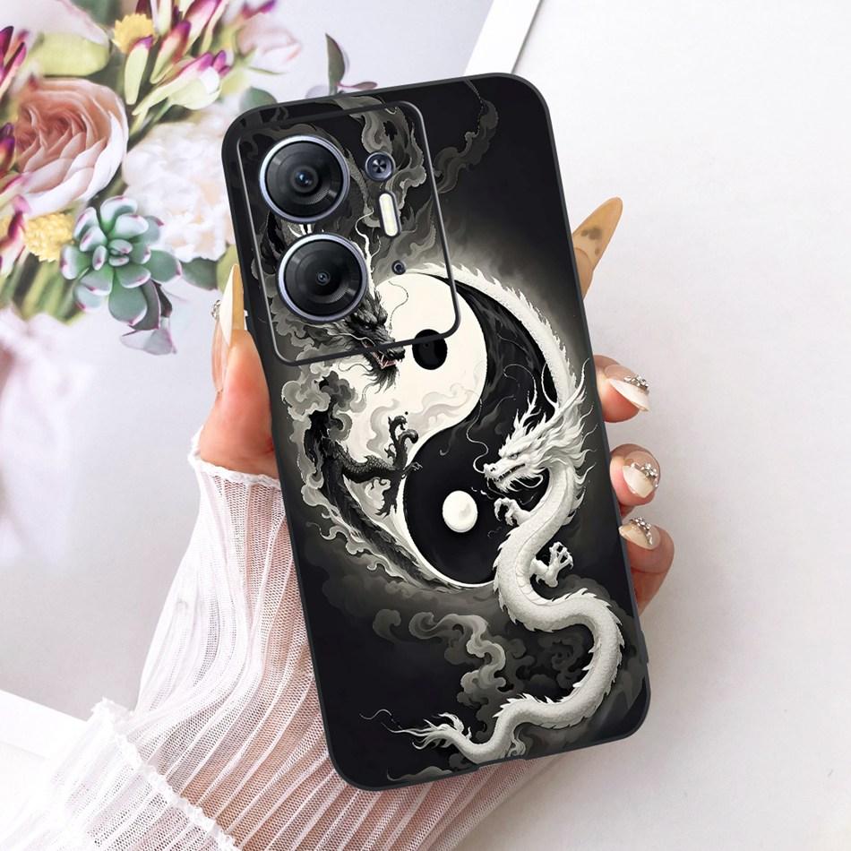For Infinix Hot 30 5G X6832 Cool Dragon Tiger Pattern Phone Case For Infinix Hot30 5G Black Silicone Soft Cases
