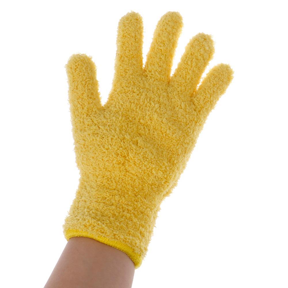 1 pair Household Absorbent Microfiber Dust Remover Coral Fleece Removal Cleaner Cleaning Glove
