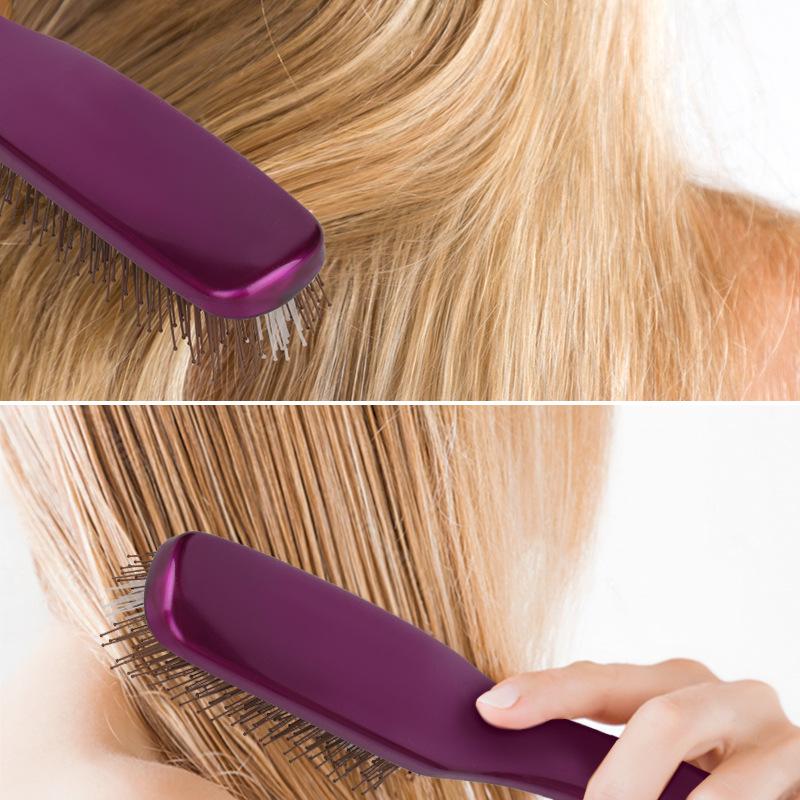 Dual-Use Fluffy Styling & Detangling Comb with Soft Fine Needles and Massage Feature
