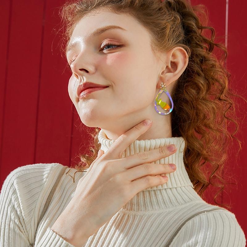 Earring Pendant Epoxy Mould Holographical Lasers Silicone Mold Water Drop Shaped Earrings Mould for Jewelry Enthusiasts