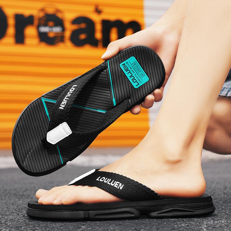 

Summer men s slippers flip-flops soft bottom pinch slippers lightweight foreign trade non-slip outdoor cool slippers 2025 45 чёрный