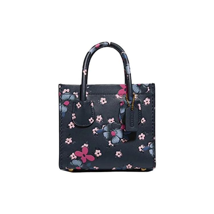 

Coach Cashin 14 Floral Print Leather Mini Tote Bag Women tote Black 747-B4L38 Basic Set (Bag+Dust Bag)