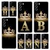 Phone Case For Samsung Galaxy S24 Plus S23 S22 S21 S20 FE Ultra 5G S10 S10E S9 Soft Clear Cover Diamond Crown Letter 26 Letters