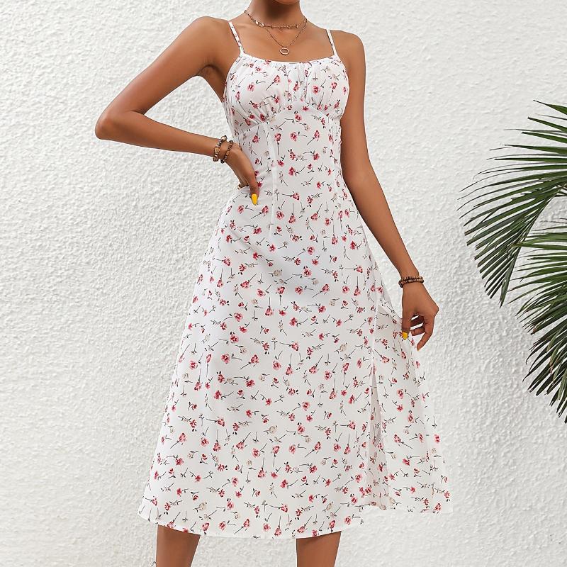 GMXIA Women's Summer Sexy Halter Slit Floral Dresses