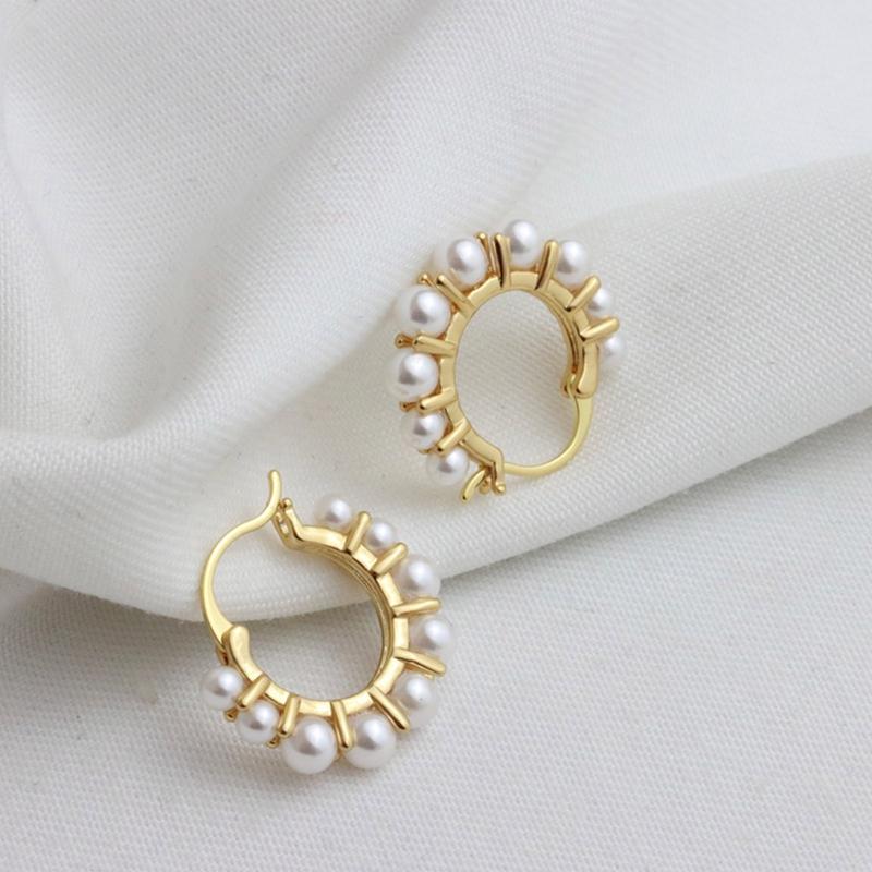 Chinese Restaurant Fourth Season Zhao Liying Same Style Earrings for Shell Bead Ear Buckle Earrings Clear Summer Earring