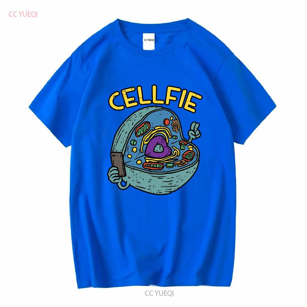 Cellfie T Shirt Funny Science Womens Teacher Biology Mens For Teachers long or short sleeves vintage Washed homme Versatile