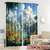 2pcs, 2D FLAT PRINTING Curtains (Without Rod) Dinosaur Valley(2) Creative Chic Curtains Versatile Durable Polyester Curtains