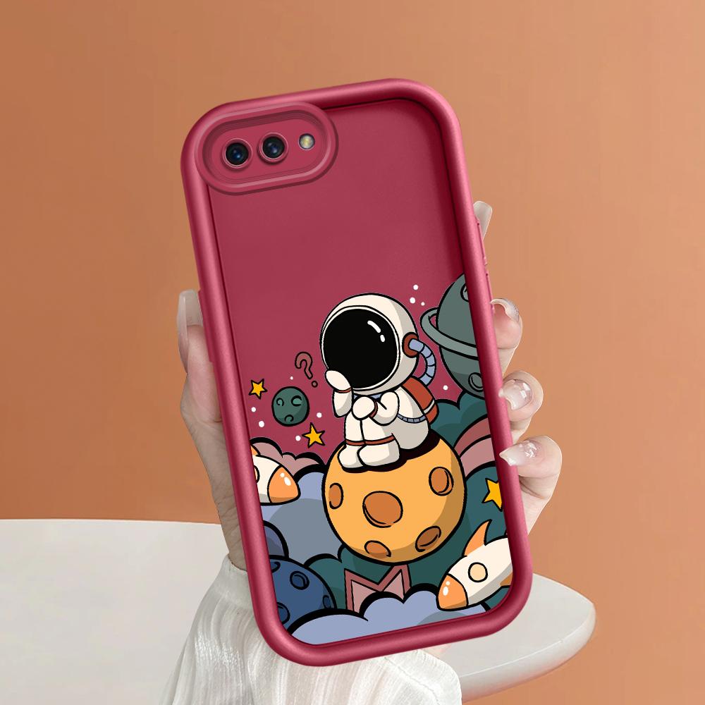 Soft Silicone Square Ladders Cartoon Pattern Full Cover Camera Protection Shockproof Case for OPPO Reno Realme OnePlus