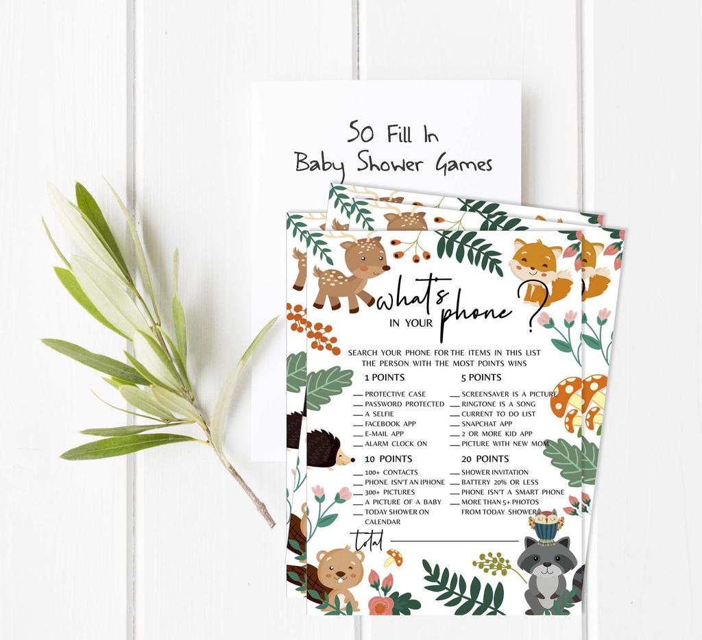 Inkdotpot 50 BabyA  AlphabetA  ABCA  GameA  Floral & Animals Baby Shower Game Gender Neutral Party