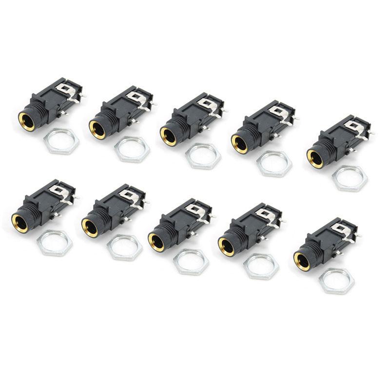 6.35mm 3pin Power Socket PCB Panel Female Mount Audio Jack Speaker Connector Cable Adapter 1/4 Inch 6.5 Mono Plug Microphone