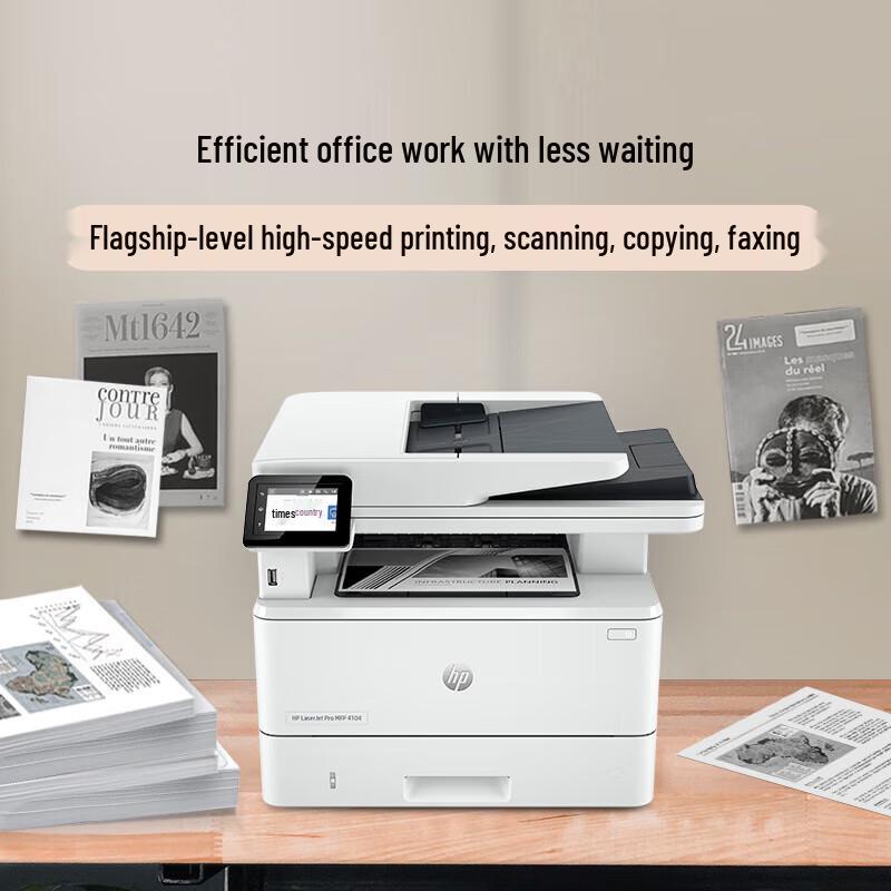 HP 4104fdw A4 Black and White Laser MFP Printer CN plug (adapter included)