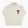 Ami Big Heart Logo Intarsia Turtleneck Knit Unisex Model  Uks839 018 154