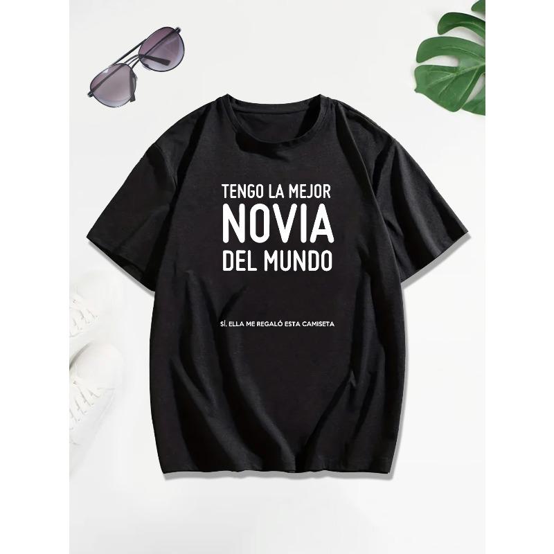 Funny Men's Short Sleeve Round Neck T-shirt Summer Casual T-shirt Top