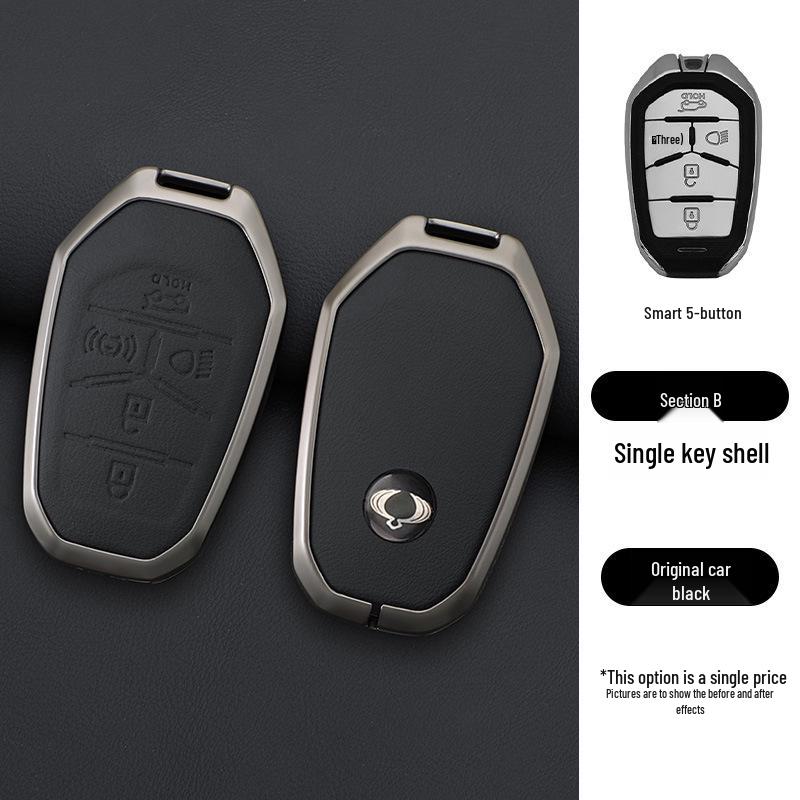 Premium Metal Shell Protective Key Case for Ssangyong Korando, Tivoli, Rexton 5-Button Remote