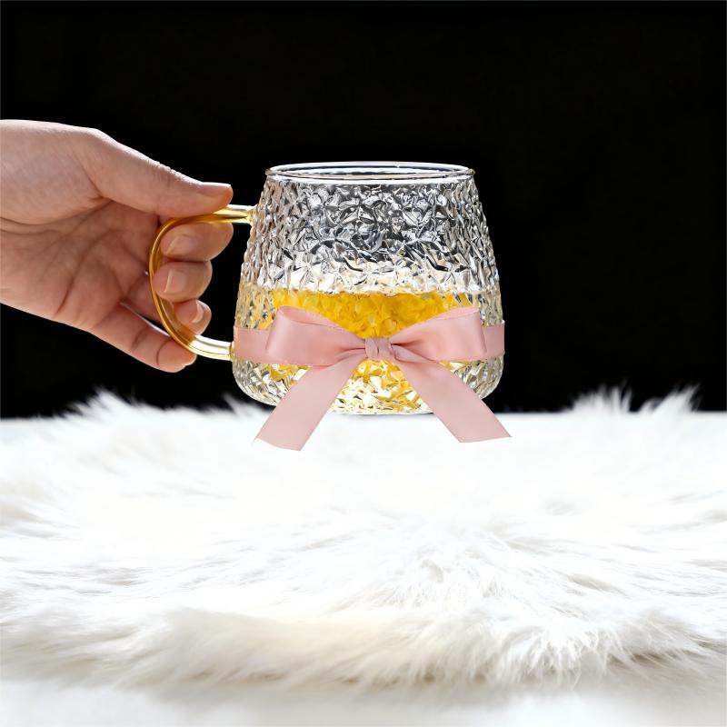 350ml/400ml Hammer Pattern Coffee Cup Juice Glass Mug Temperature Heat Resistant Hand Handle Tea Cup Household Drinking Cocktail