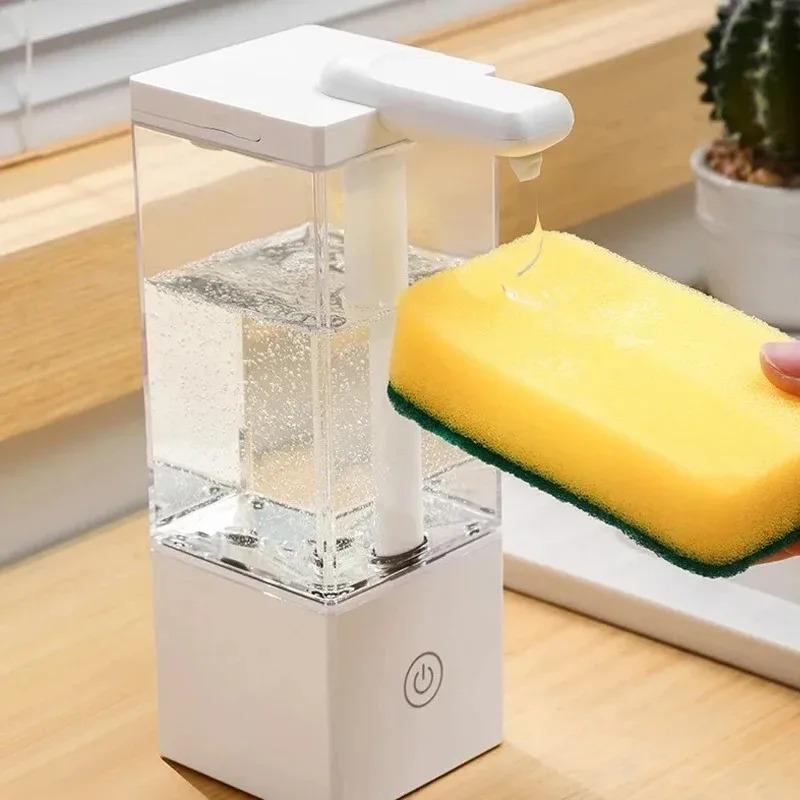 Auto Touchless Liquid Dispenser 490ml Rechargeable for Hand Soap Shampoo Detergent Sensor Pump for Bathroom & Kitchen