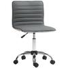 Armless Swivel Office Chair With Adjustable Height Study Chair Upholstered In Pu 120 Kg Load Dark Gray