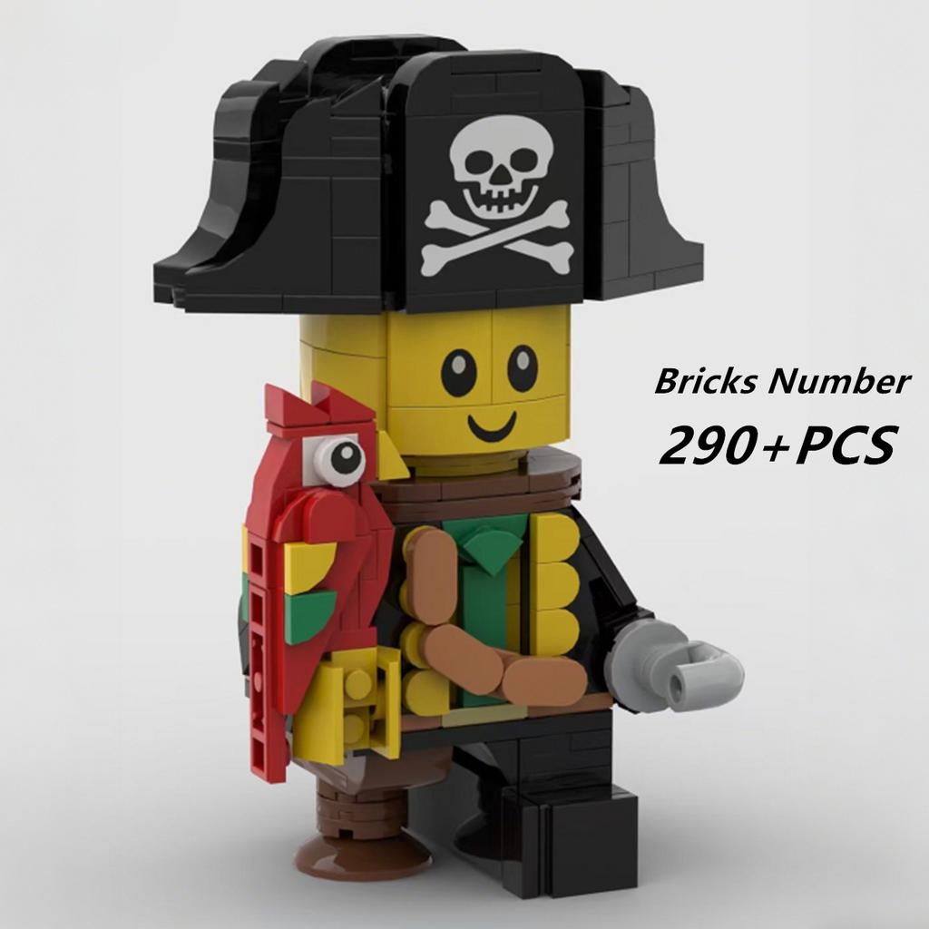 Creative Designer Pirate Mini Doll Piratebaby Figure MOC Tribute Brickhead Pirate Model Building Toy Blocks Idea Party Gifts