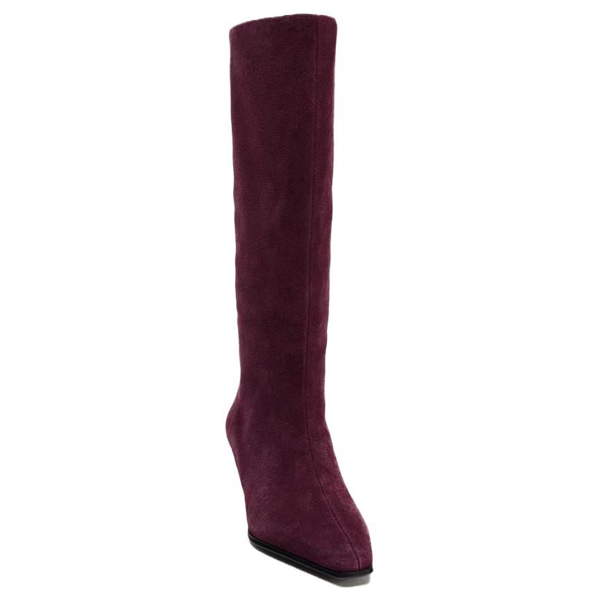 Zara Fashionable Comfortable High Boots Women Boots Burgundy 11007510022