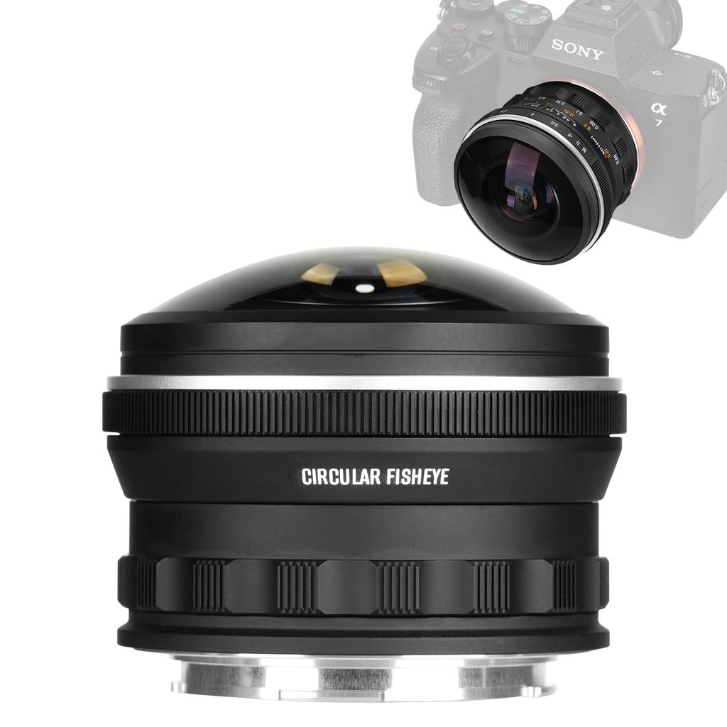 AstrHori 6mm Fisheye Lens with Minimum Focal Compatible with Cameras up to F2.8 Full-Frame 220° Ultra-Wide 0.8cm Length, 61MP, E-Mount