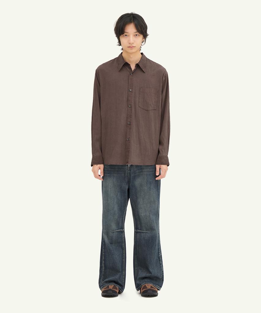 INTEMPOMOOD Down Pigment Washed Shirt_Wine