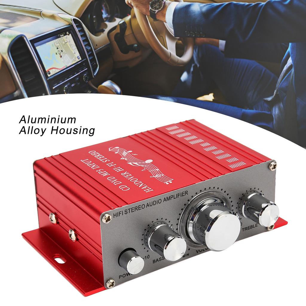 Autoradio Stereo Verstärker Einfach 20Hz Bis 20kHz 4 Klangfeld Aluminiumlegierung Autoradio Stereo Verstärker 12V für Familie