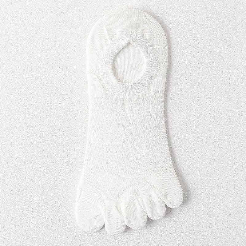 Men Summer Thin Shallow Mouth Invisible Boneless Anti Pilling Can Not Drop Heel Five Finger Socks