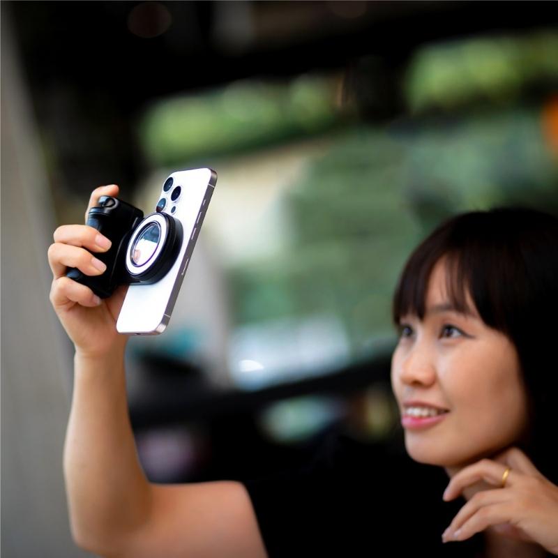 Magnetic Phone Grip Bluetooth-compatible Shutter Camera Handle Selfie Stabilizers With Fill Light For Mobile Phone
