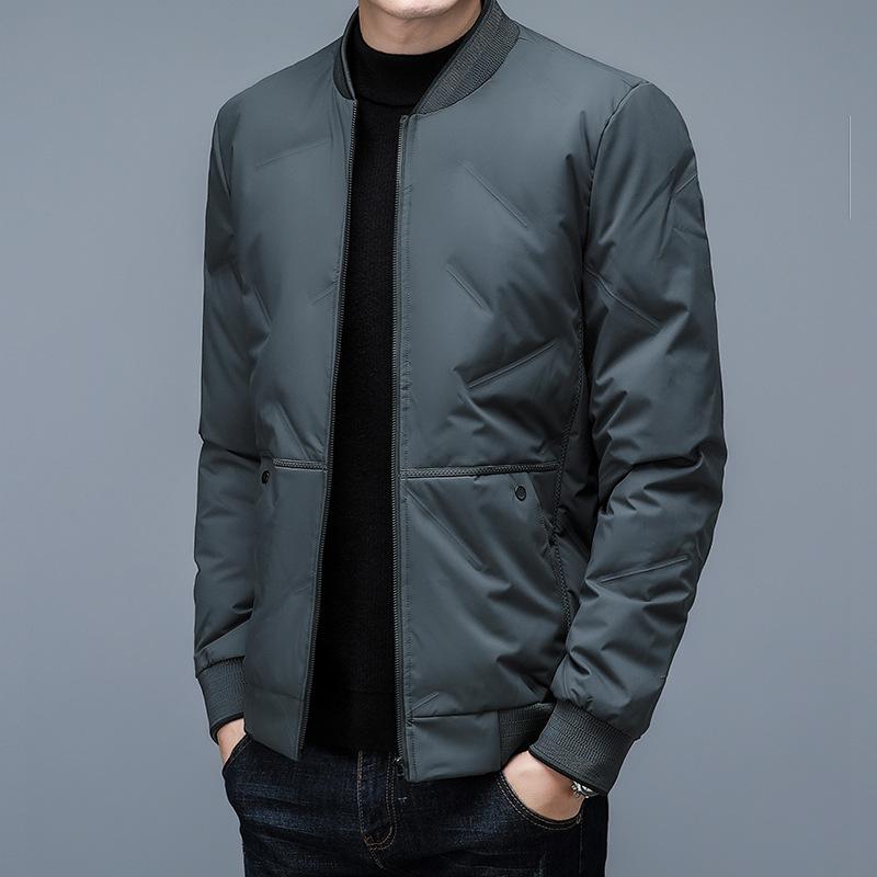 Men's Winter Duck Down Top Stand-up Collar Thickened Baseball Jersey Business Fashion Casual Thermal Jacket