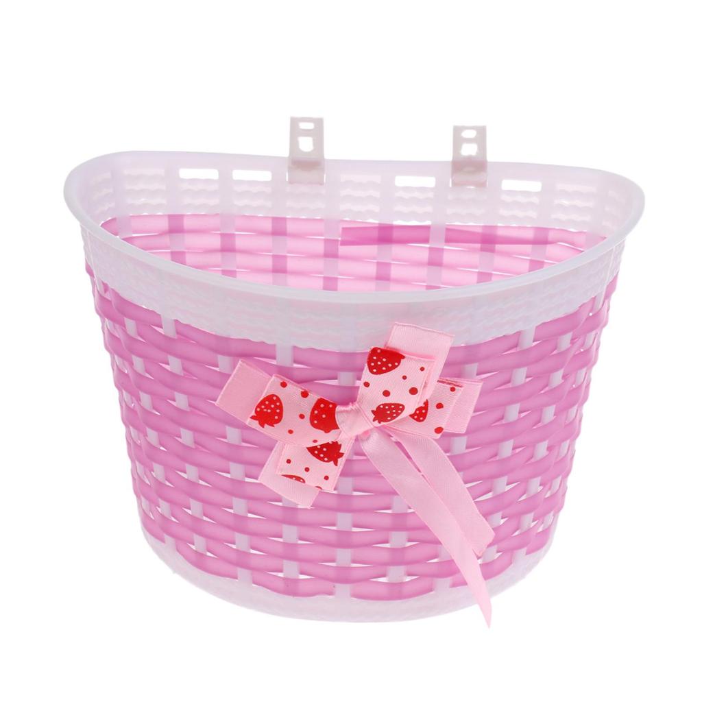 2x Childs Kids Girls Bowknot Basket Decoration With Flowers Inch)