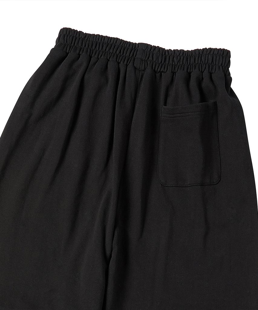 TRAVEL Open-Knee Sweat Balloon Pants Black
