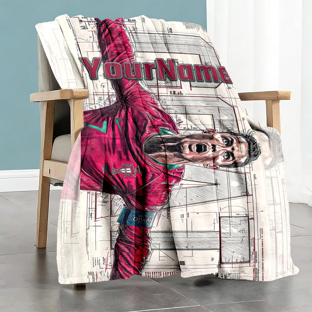 Manchester Customize Your Name Blanket Lightweight Customizable Blanket Warmthful Decor Great for Picnics Living Room Chair Bed All-Season Use