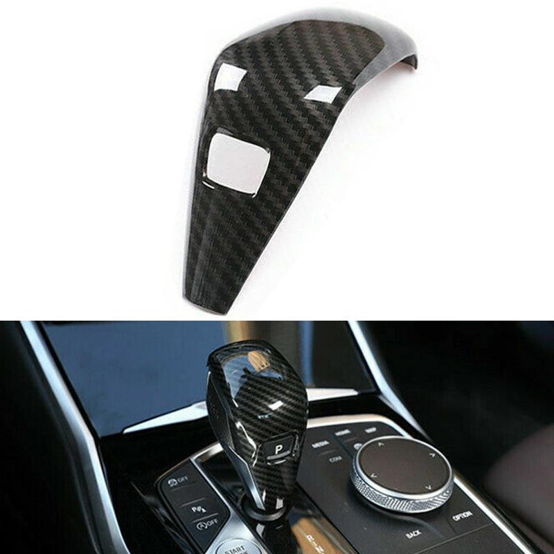 Carbon Fiber Look Gear Shift Knob Cover Trim Interior Shifter Head Decoration Frame Styling Stickers for BMW 3 Series G20 G28 2020-2023
