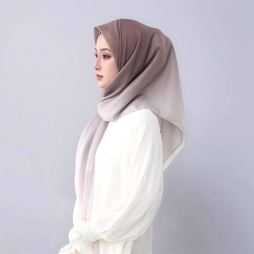 Nieuw Ontwerp Kleurverloop Vierkante Sjaal Moslim Vrouwen Hijab Katoen Viscose Hoofddoek Hoofdbanden Sjaal Wikkel Islamitische Tulband Foulard 110cm