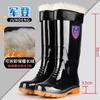Kitchen High Tube Thickened Chef Rubber Shoes Non-slip Rain Boots Waterproof and Oil-proof Kitchen Shoes Beef Tendon Sole Men's Long Tube Water Shoes