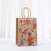 12/30pcs Kraft Christmas Paper Tote Bags Recyclable Gift Bags for Holiday Parties Markets Classroom Favors