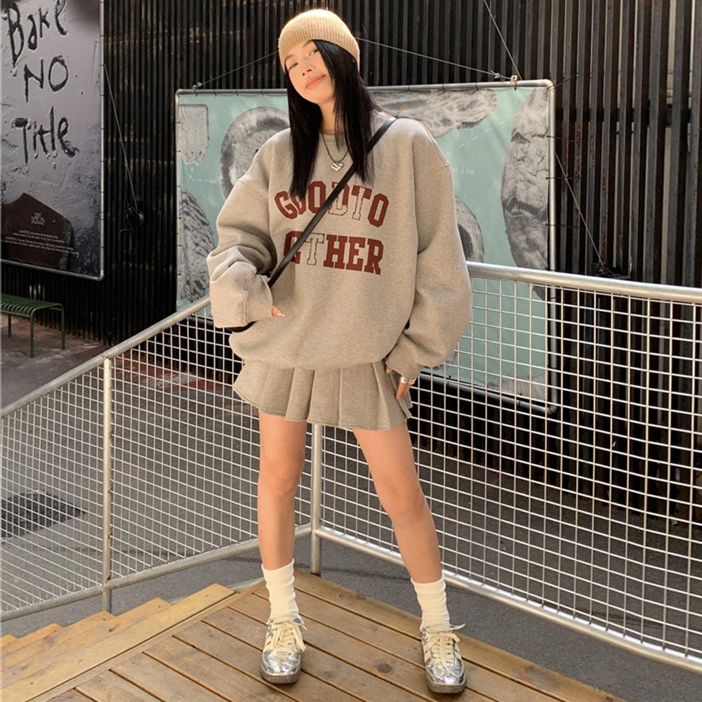 Early Autumn College Style Girls' Petite Hoodie Dress Two-Piece Set