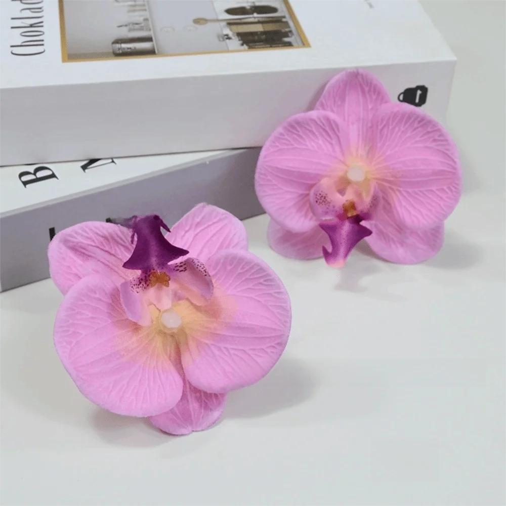 

10pcs Silk Moth Orchid Artificial Flowers Fake Flower Phalaenopsis Flower Headdress DIY Souvenir Gift Simulated Butterfly Orchid рожевий
