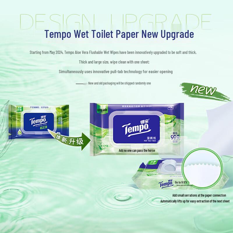 Tempo Aloe Wet Toilet Wipes