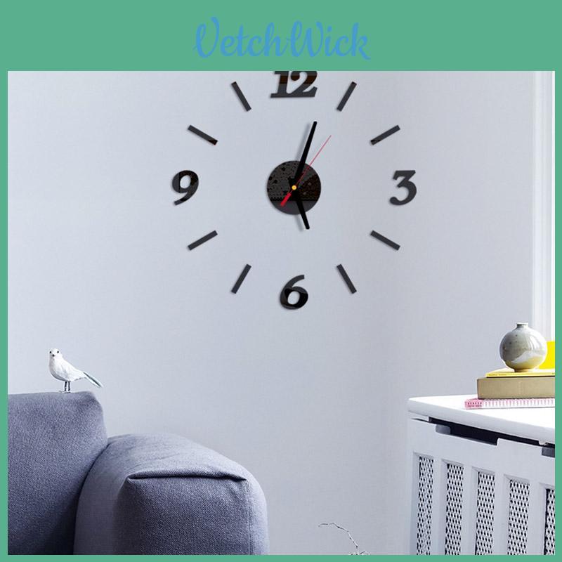 Premium Quality Diy Analog 3d Mirror Surface Large Number Wall Clock Sticker For Home Office Decor