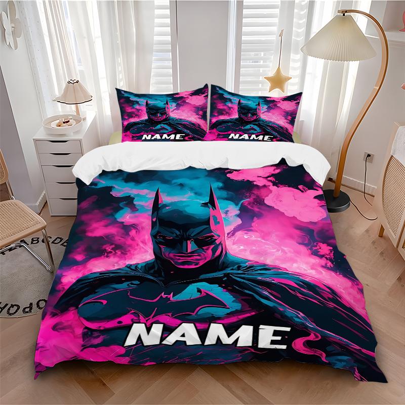 Custom Textile Batman Poster Bedding 3 Piece Set HD Print Duvet Cover Pillowcases for Teens Adult Bedroom Decoration