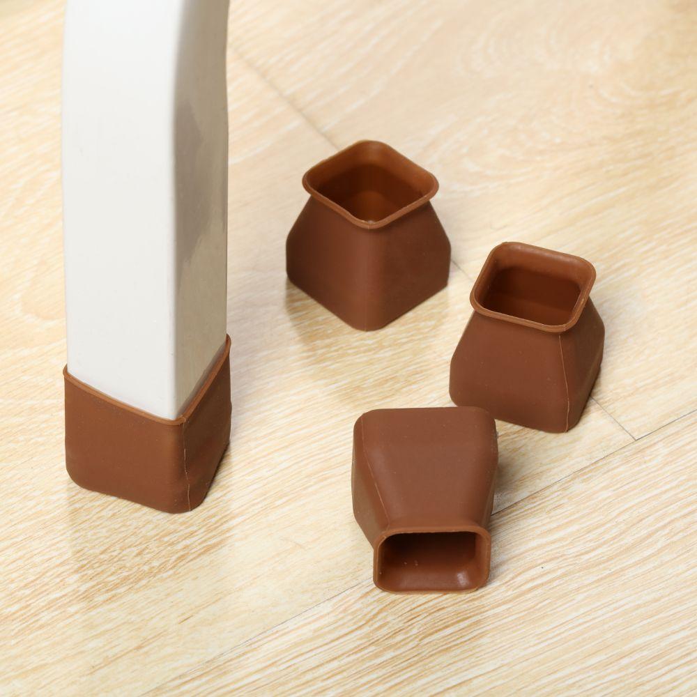 10Pcs Square/Round Silicone Chair Leg Caps Floor Protectors Feet Pads Mute Solid Table Leg Cover Anti-slip Pad 1.8/2.8/2.5cm