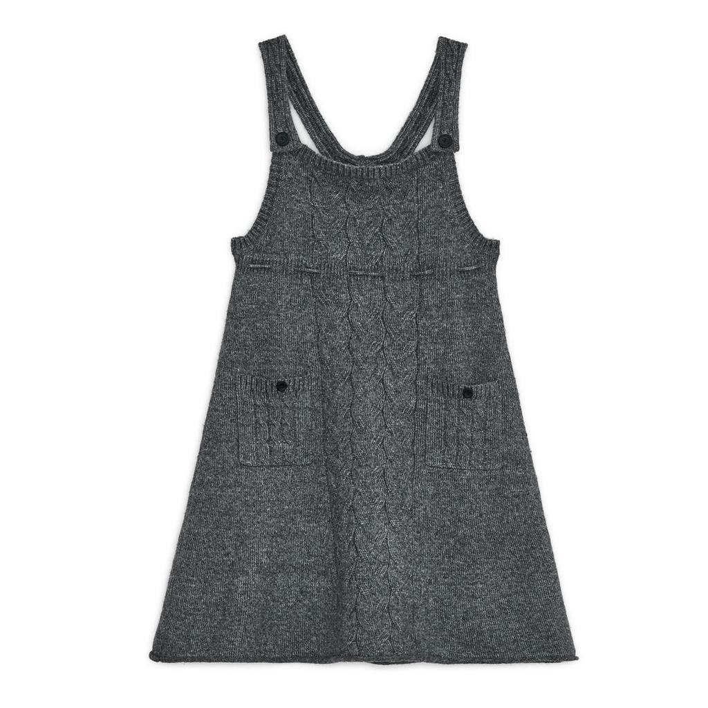 Auf Lager: Hug Your Skin Koreanischer Zopfstrick-Pulloverkleid - Vintage-Stil, Mittellang für Damen