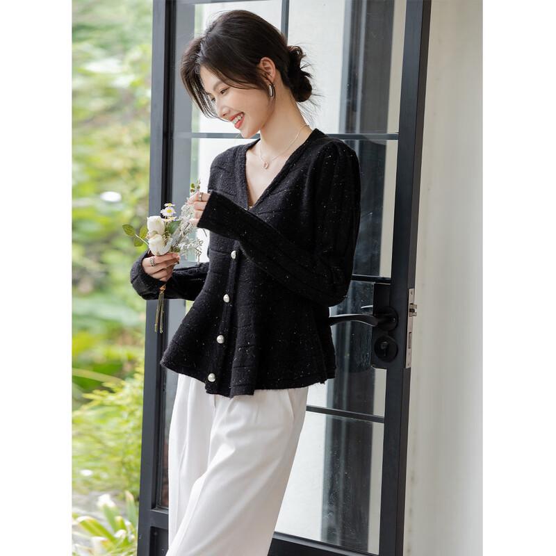 MOCANA Women's Retro V-Neck Knit Cardigan