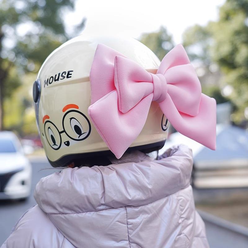 

Украшения для шлема с бантом, не деформирующиеся, симпатичные нашивки с присоской для самостоятельного изготовления шлема для мотокросса и велосипеда (Шлем не входит в комплект)