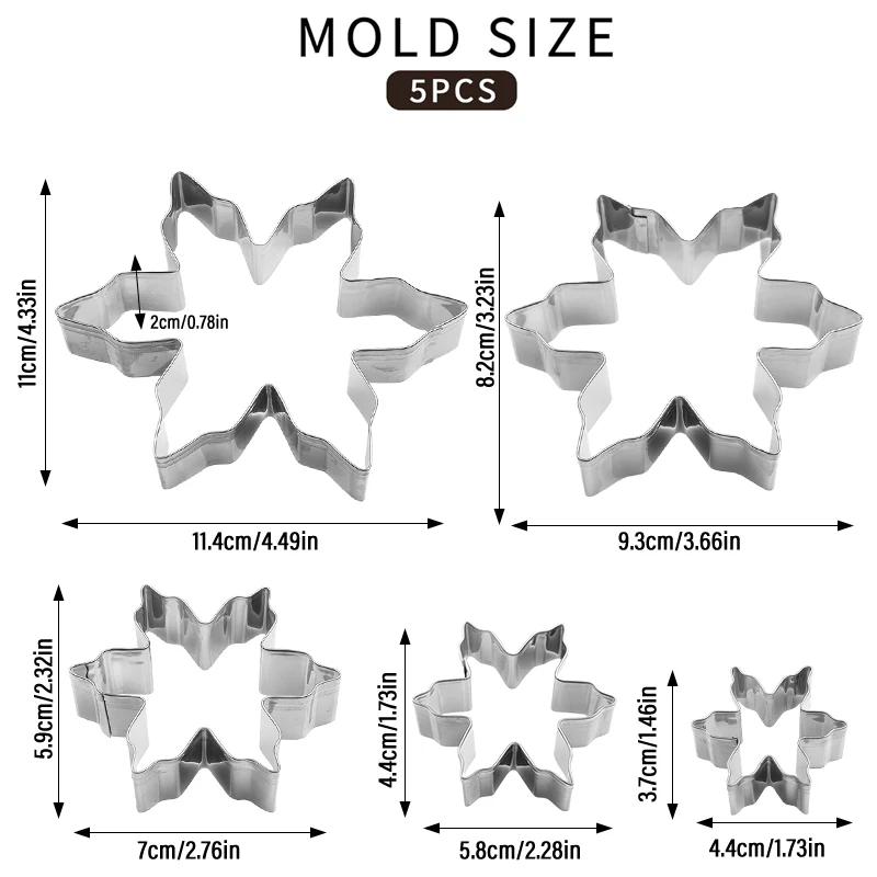 5PCS Heart Shaped Cookie Cutter Set Molds for Valentines Day Cake Baking Tools Stainless Steel Heart Cutter Valentine's Day Gift