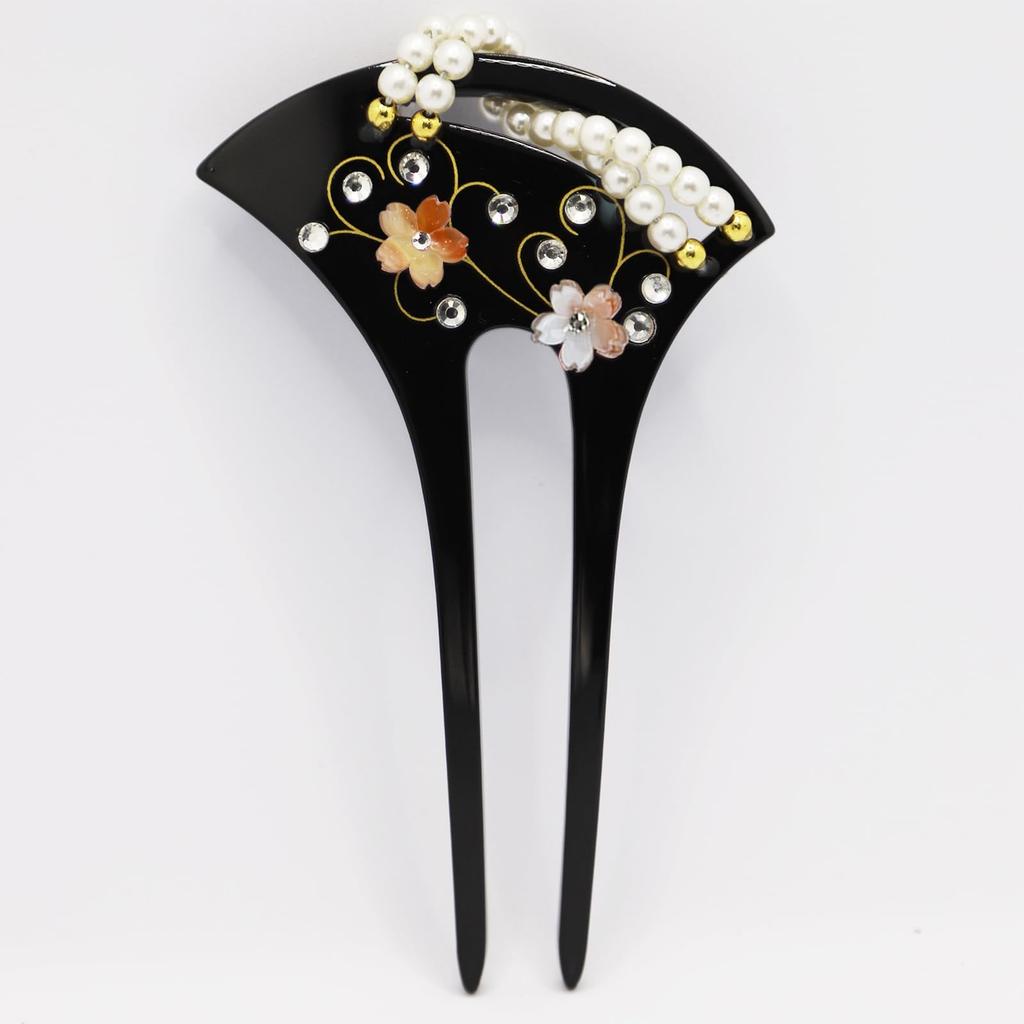 Japanese Perfect for and Perfect for and New Includes a Case [TOuWA] Hairpin, Drum-Shaped, Fan-Shaped, Two-Piece Set, Kimono, Tomesode, Yukata,